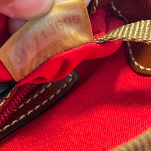 Dooney & Bourke Red Pebbled Leather Shoulder Bag - Picture 13 of 13